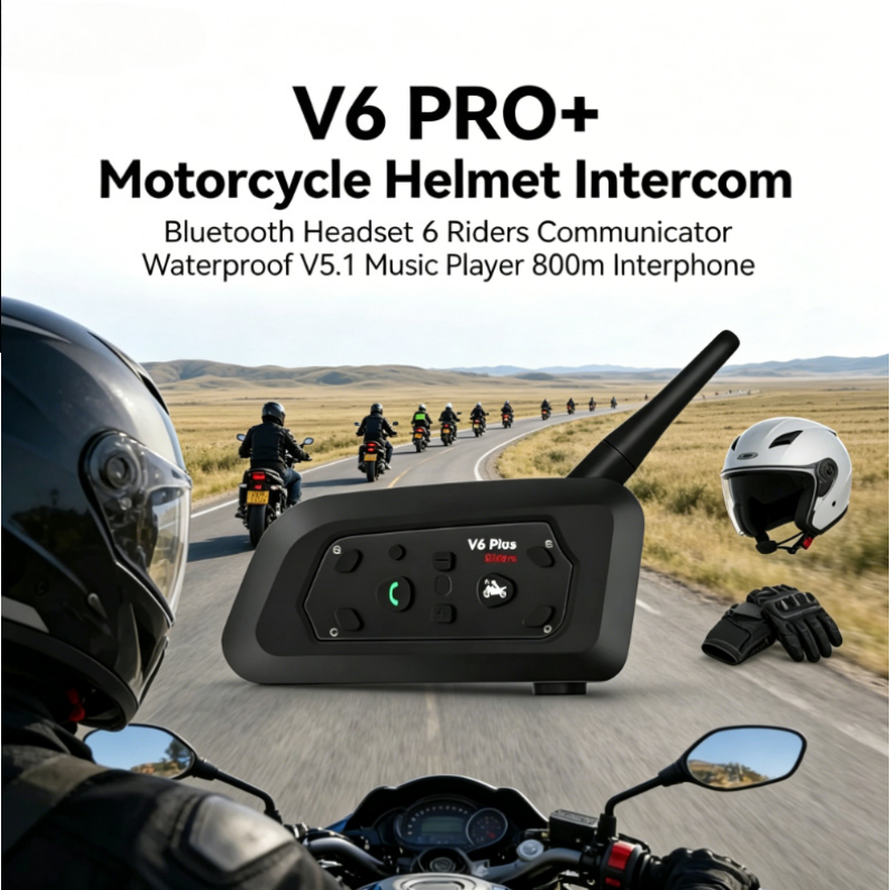 Intercom Headset Helmet - 2026 NEW V6 PRO+ BT5.1 6
