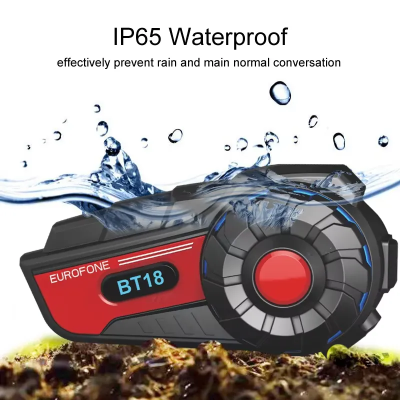 Intercom Headset Helmet - BT18 Motorcycle Helmet Intercom IP67 Waterproof