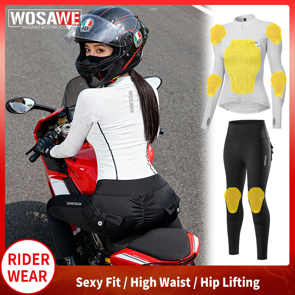 Motorcycle Gear Jacket And Pants - WOSAWE Women Motorcycle Jacket and Pants