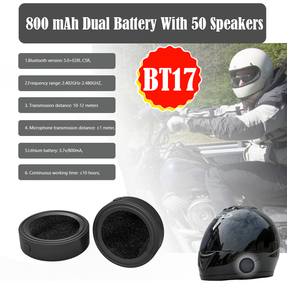 Intercom Headset Helmet - BT17 Handsfree Bluetooth-compatible V5.0 Headset for