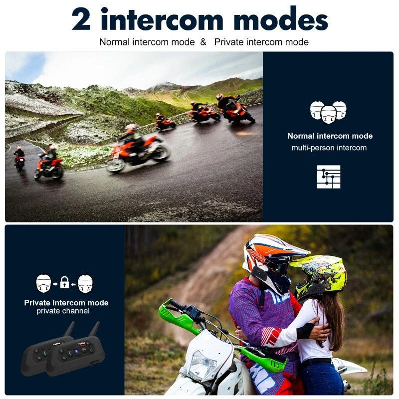 V6 PRO+ 6 Riders Waterproof Mo - đánh giá và giá Intercom Headset Helmet