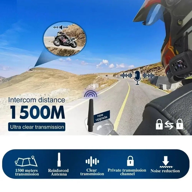 V6 Plus BT5.1 Moto Helmet Inte - đánh giá và giá Intercom Headset Helmet